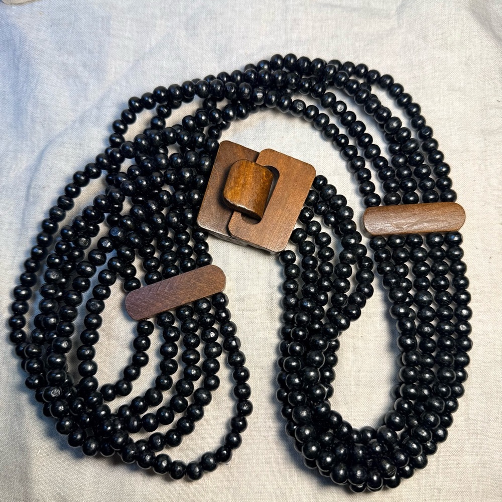 5 Stranded wood Bead Belt
